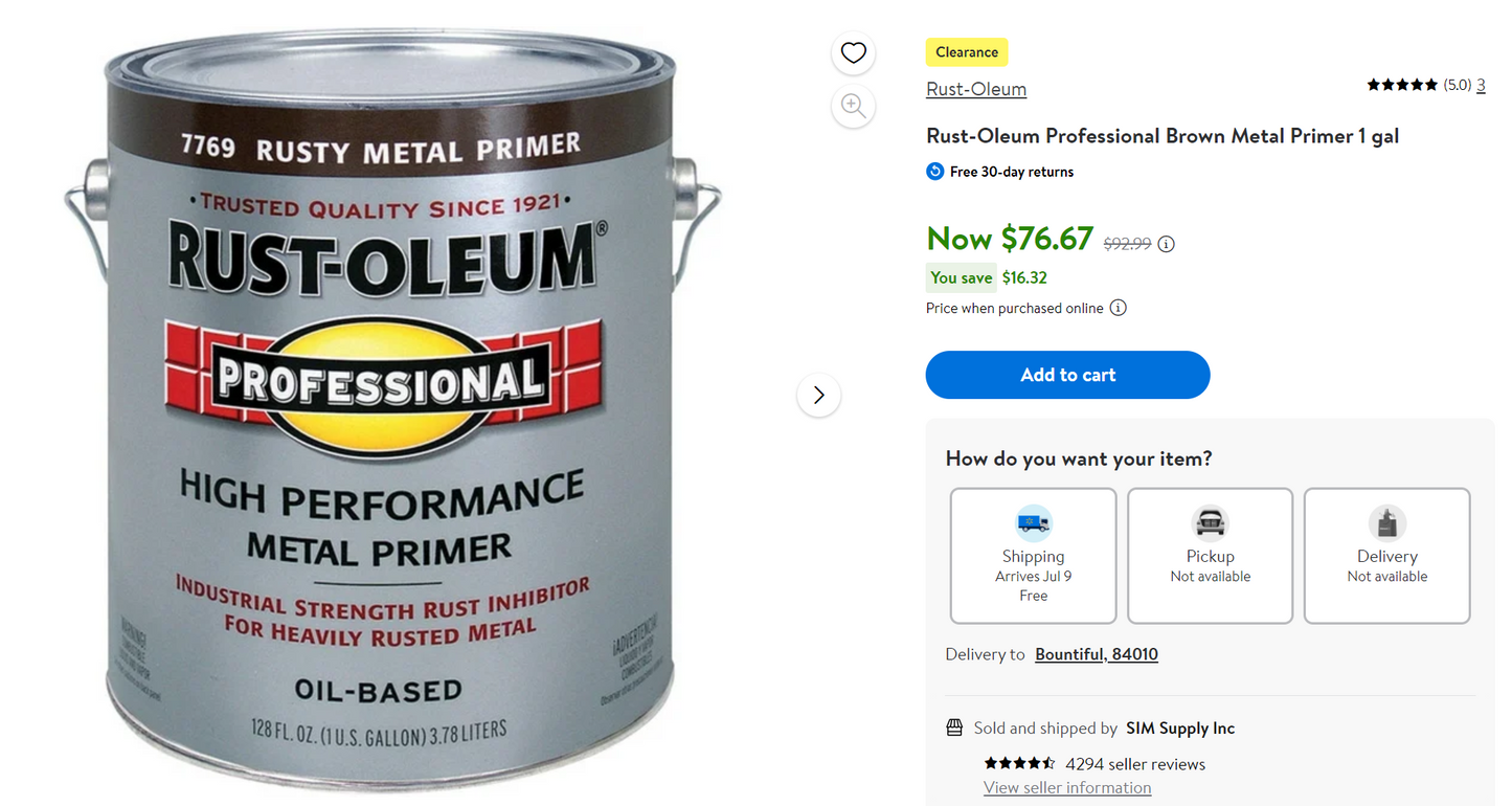 Rust-Oleum Professional Brown Metal Primer 1 gal