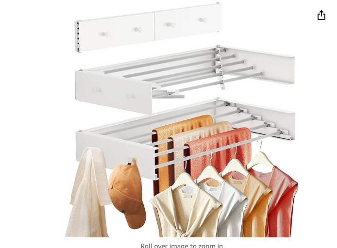 Laundry Drying Rack Collapsible: Wall Mounted Clothes Drying Rack - 31.4