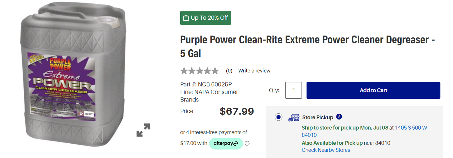 Purple Power Clean-Rite Extreme Power Cleaner Degreaser - 5 Gal