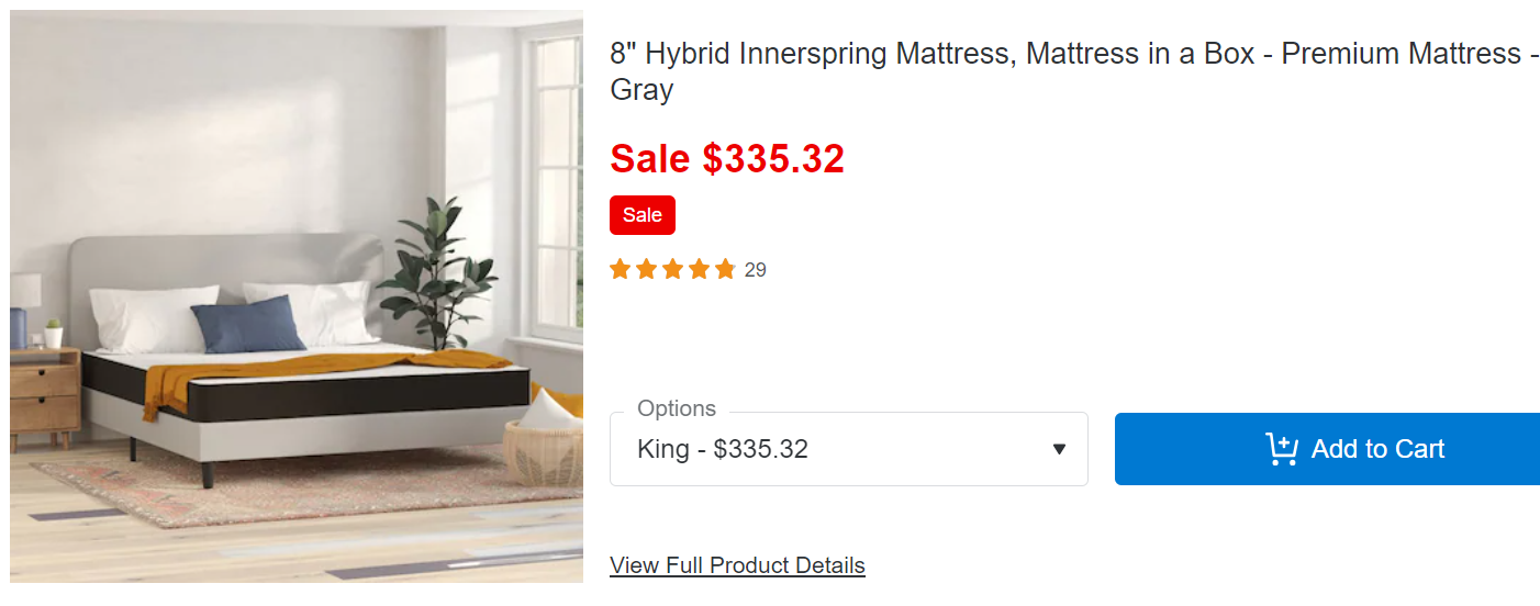 8" Hybrid Innerspring Mattress, Mattress in a Box - Premium Mattress FULL SIZE