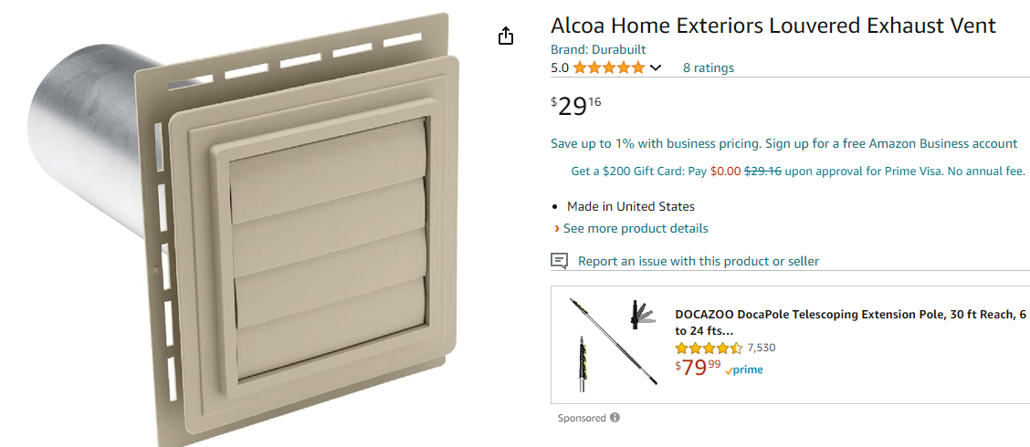 Alcoa Home Exteriors Louvered Exhaust Vent