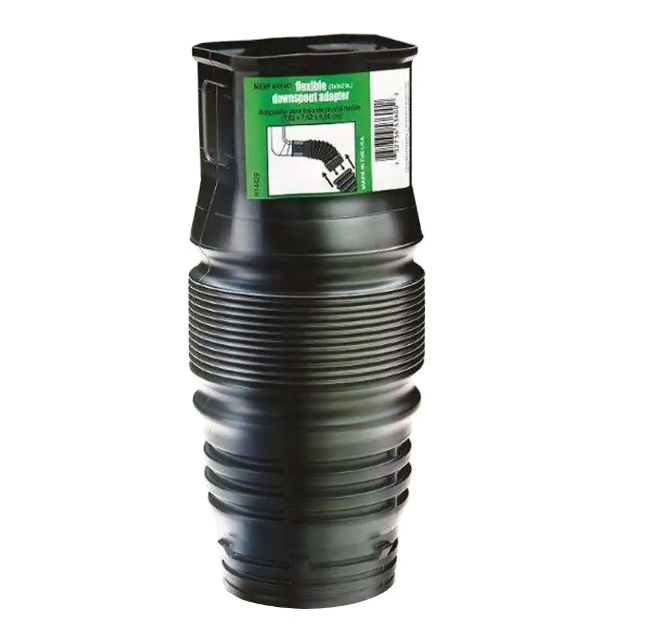 FLEX Drain 2 in. x 3 in. x 3 in. Black Copolymer Downspout Adapter