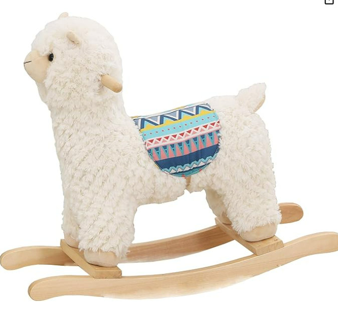 Rock my Baby Rocking Llama (White)