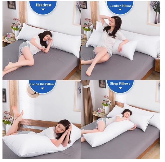 AIJILI 60 X 180 cm Long Hugging Body Pillow Inner Insert Anime Body Pillow Core White Pillow Inner Cushion(60 * 180CM)