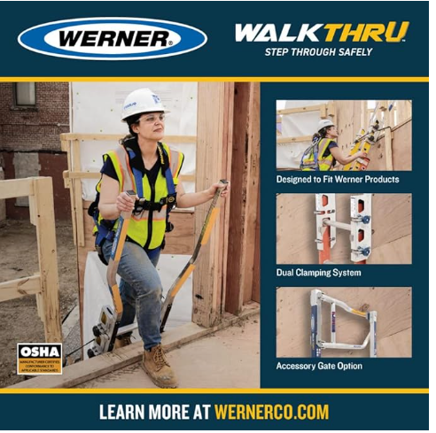 Walk Thru Ladder Extension Safety Accessory for Type II, I, IA, IAA Ladders