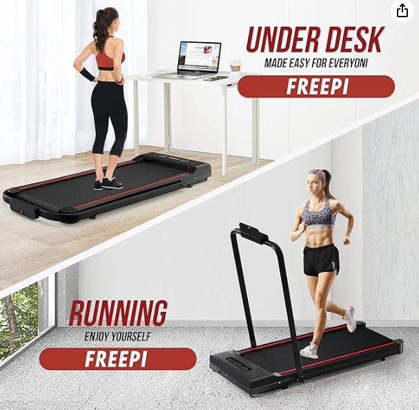 Freepi Treadmill-Under Desk 2 in 1 Folding Walking pad 340. lb Capacity