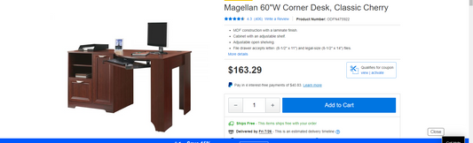 Realspace® Magellan 59"W L-Shape Corner Desk, Classic Cherry