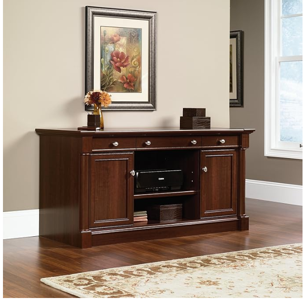 Sauder Palladia Credenza, Select Cherry finish