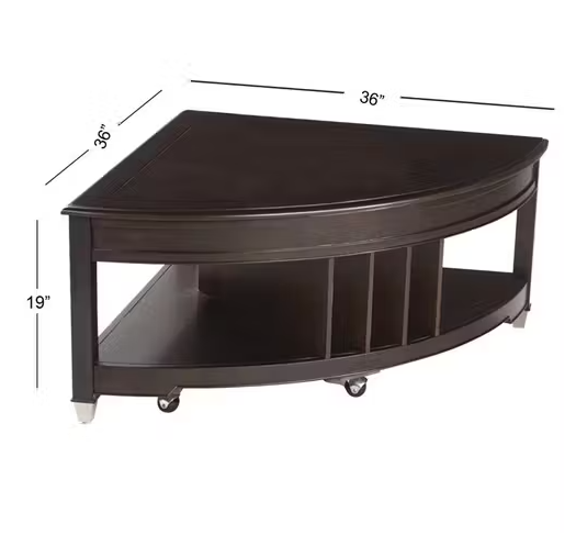 T1124-65 Magnussen Home Furniture Darien Pie Shaped Cocktail Table