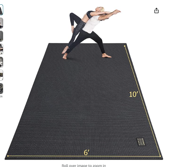 GXMMAT Extra Large Yoga Mat 10'x6'x7mm, Thick Workout Mats for Home Gym Flooring Non-Toxic, Extra Wide and Ultra Comfortable