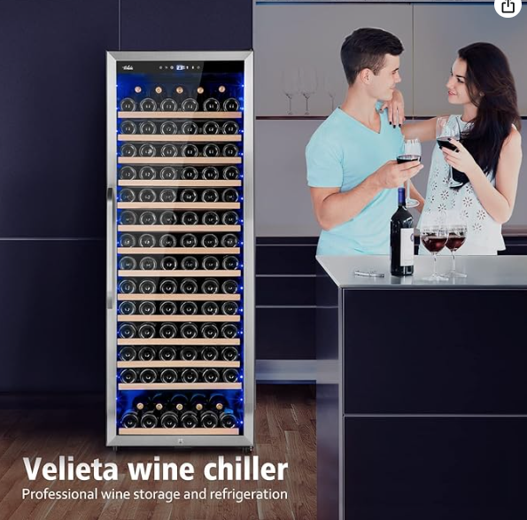 Velivi Wine Cooler Refrigerator, 179 Bottles Professional Wine Fridge with Powerful Compressor,Quiet Operation and Elegant Design for Wine Lovers