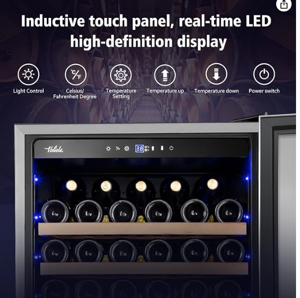 Velivi Wine Cooler Refrigerator, 179 Bottles Professional Wine Fridge with Powerful Compressor,Quiet Operation and Elegant Design for Wine Lovers