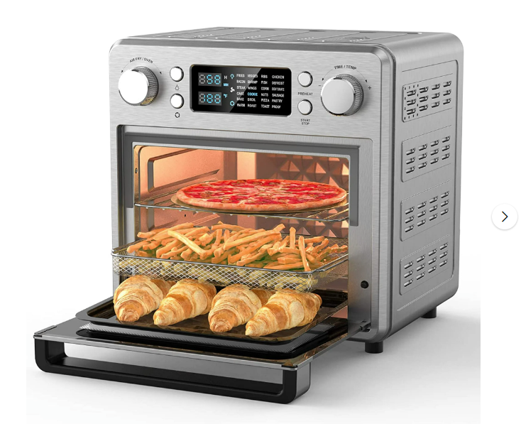 HomeRusso Air Fryer Toaster Oven 15L/15.8QT| HomeRusso 24-in-1 Air Fryer Oven| Convection Toaster Oven with Rotisserie Dehydrator| 1600W| Regulate Temperature up to 450°F