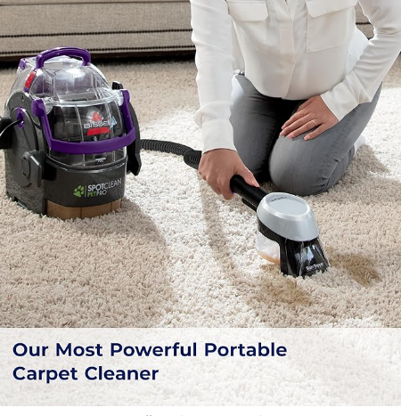 BISSELL SpotClean Pet Pro Portable Carpet Cleaner, 2458, Grapevine Purple, Black, Large