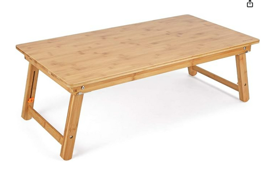 Nnewvante Large Floor Table,Small Folding Coffee Table Japanese Floor Desk Mid-Century Modern Low Bamboo Table for Living Room RV 33.5x17.7in