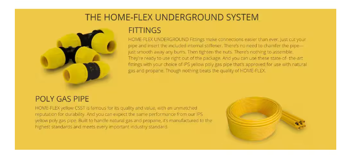 Homeflex 1 in. IPS x 500 ft. DR 11 Underground Yellow Polyethylene Gas Pipe500 Feet Corrugated Tubing Underground 19-1011500