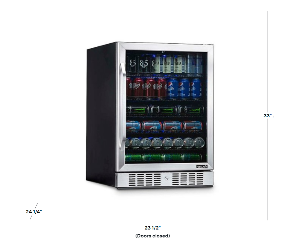 NewAir - 177-Can Built-In Beverage Cooler with Precision Temperature Controls and Adjustable Shelves - Stainless Steel ABR1770