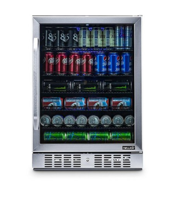 NewAir - 177-Can Built-In Beverage Cooler with Precision Temperature Controls and Adjustable Shelves - Stainless Steel ABR1770