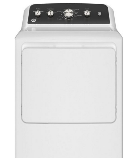 GE - 7.2 Cu. Ft. Gas Dryer with Auto Dry - White with Matte Black GTD48GASWWB