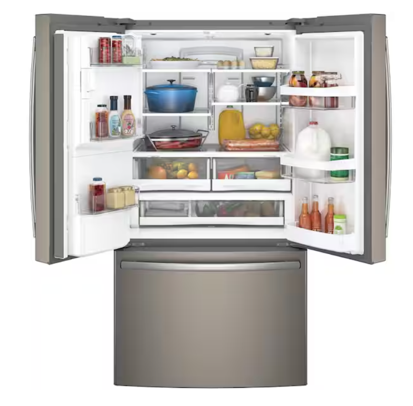 GE 27.8 cu. ft. French Door Refrigerator in Slate, Fingerprint Resistant and ENERGY STAR GFE28GMKES