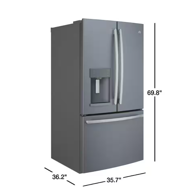 GE 27.8 cu. ft. French Door Refrigerator in Slate, Fingerprint Resistant and ENERGY STAR GFE28GMKES