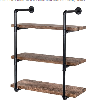 3-Tier Industrial Wall Shelf | Black | Honey-Can-Do