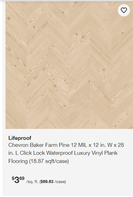 Chevron Baker Farm Pine 12 MIL x 12 in. W x 28 in. L Click Lock Waterproof Luxury Vinyl Plank Flooring (18.87 sqft/case)