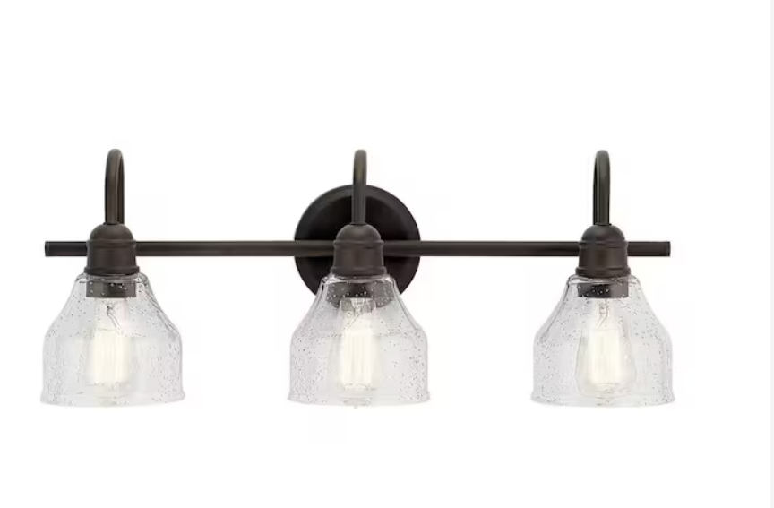 Kichler Avery 24" Vanity Bath Light in Olde Bronze®, Vintage 3-Light Bathroom Wall Mount Fixture