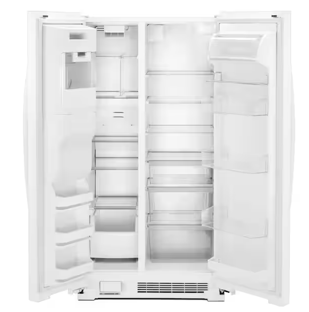 GE 25.3 cu. ft. Side-by-Side Refrigerator in White, Standard Depth ‎GSS25GGPWW