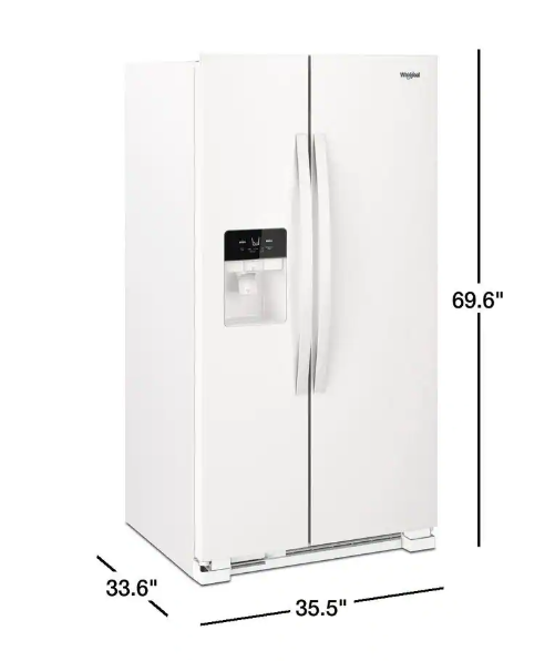 GE 25.3 cu. ft. Side-by-Side Refrigerator in White, Standard Depth ‎GSS25GGPWW