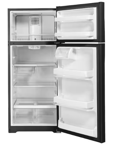 GE GTE18GTNRBB 28" Energy Star Qualified Top Freezer Refrigerator with Capacity  Adjustable Glass Shelves and Upfront Temperature Controls