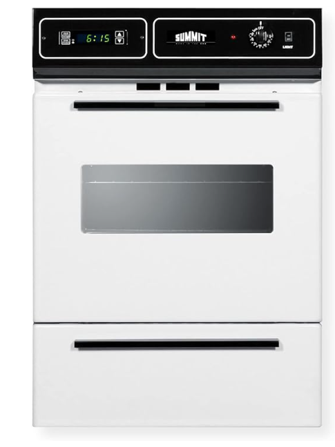 Summit Appliance WTM7212KW 24" Wide Gas Wall Oven with Electronic Ignition, Digital Clock/Timer, Interior Light, Lower Broiler Compartment