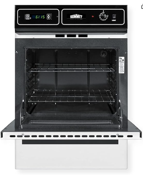 Summit Appliance WTM7212KW 24" Wide Gas Wall Oven with Electronic Ignition, Digital Clock/Timer, Interior Light, Lower Broiler Compartment