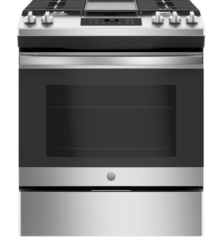 GE® 30" Slide-In Front Control Gas Range Model #: JGSS66SELSS