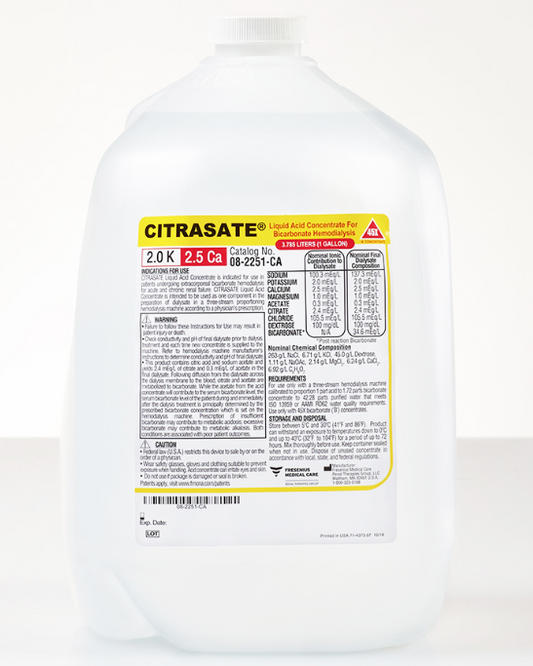 Citrasate Dialysis Solution Citric Acid 1 Gallon Bottle