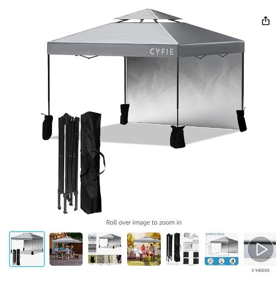 10x10 Pop up Canopy, CYFIE Instant Commercial Canopy Tent