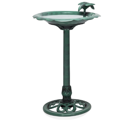 Alpine Corporation 31" Tall Outdoor Antique Flower Birdbath with Bird Decoration Yard Statue ( Damaged box )