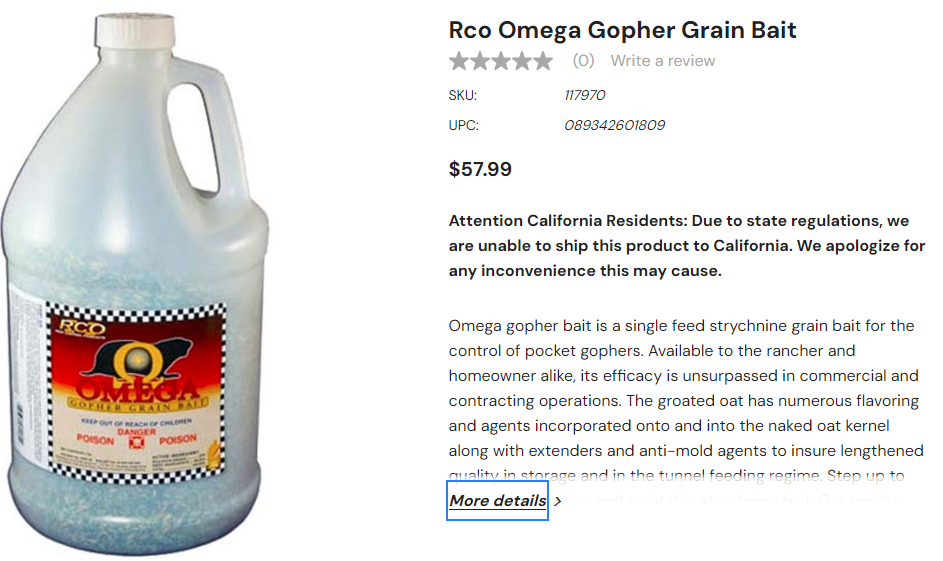 Rco Omega Gopher Grain Bait