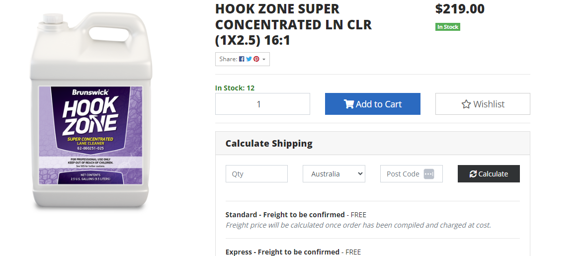 Brunswick Hook Zone Super Concentrated Lane Cleaner 2.5 Gal 62-860251-025