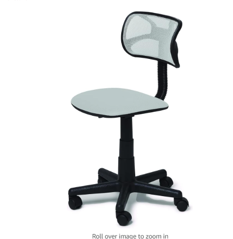 Swivel Mesh Desk Chair, Silver 21D x 21W x 33H in