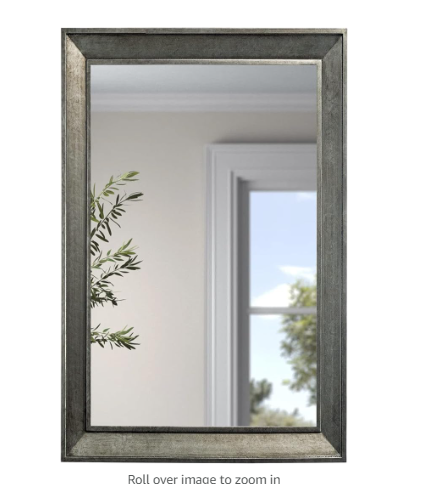 Rectangle Mirror for Wall,Farmhouse Rustic Bathroom 20 x 30 inch Mirror with Wood Frame for Living Room,Entryway,Bedroom(Sliver Grey)