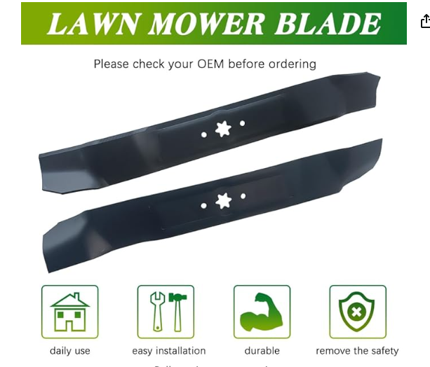 KANXAJJY 2PCS Mulching Blades Set Replace OE 742-04126 742-0616 942-0616 Lawn Mower 42-Inch Blades Compatible with MTD Cub Cadet RZT-42 RZT42 Toro LX420 LX423 and Other Mower Models