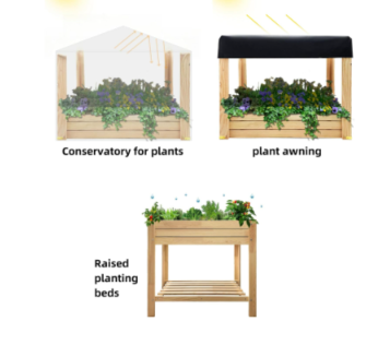 LLAGSAN Raised Planter Box Solid Cedar Natural,34x19x30