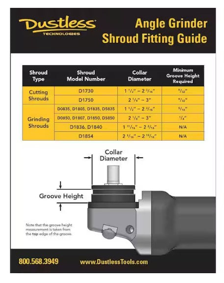 Dustless Technologies 5 in. Universal Dust Shroud Pro Power Tool Accessory for Angle Grinders