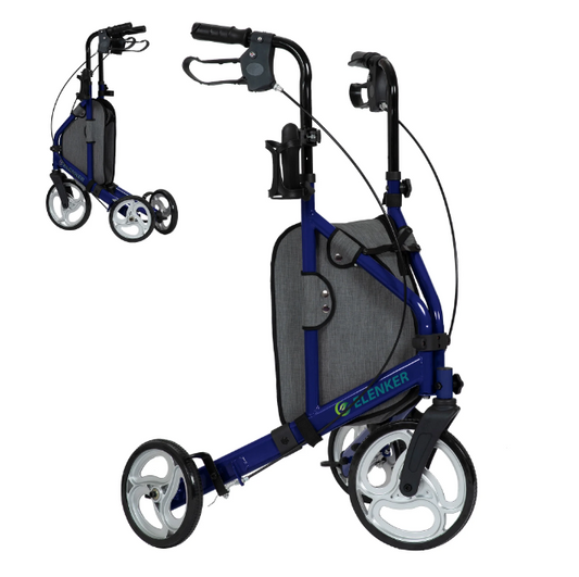 Elenker 3 Wheel Foldable Walker for Seniors, We have different colors, red, black, champagne, blue