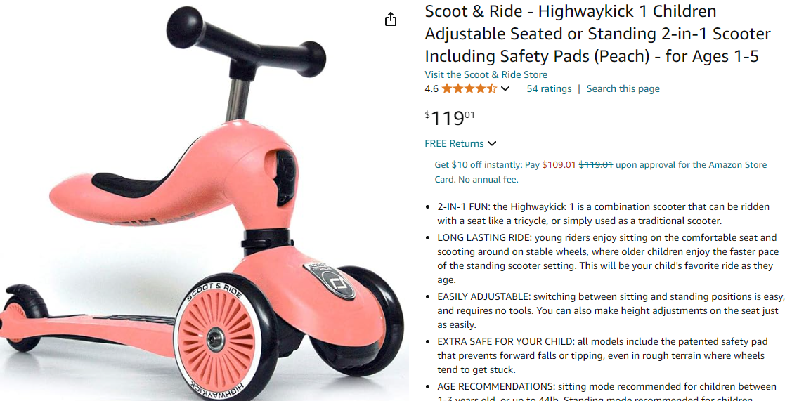 Scoot Ride Highwaykick Children Adjustable Scooter