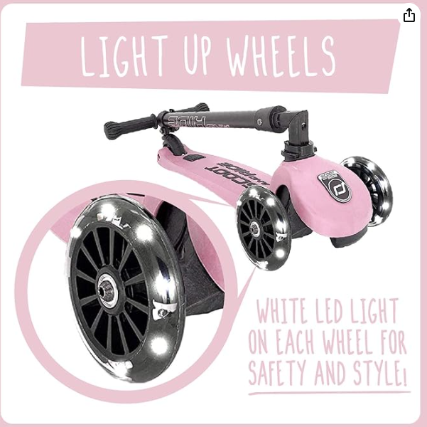 Scoot&Ride Highwaykick 3 LED Scooter, Rose