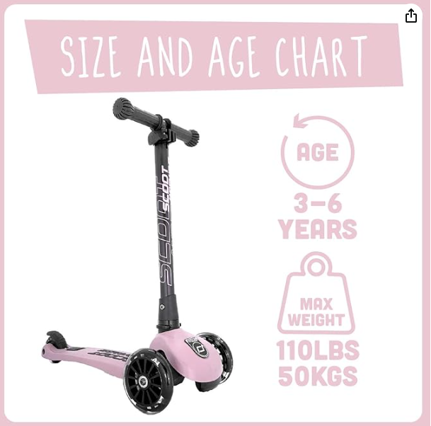 Scoot&Ride Highwaykick 3 LED Scooter, Rose