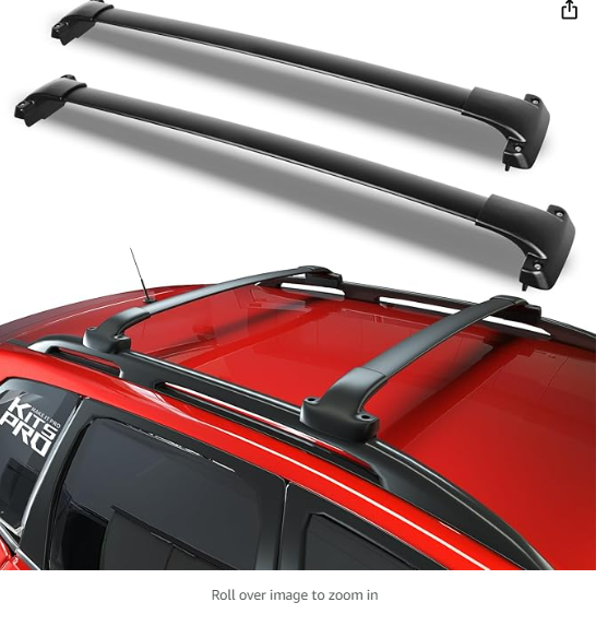 KitsPro 260lb Roof Rack Cross Bars for 2014-2024 Subaru Forester, Matte Black Heavy Duty Aluminum Cargo Crossbar