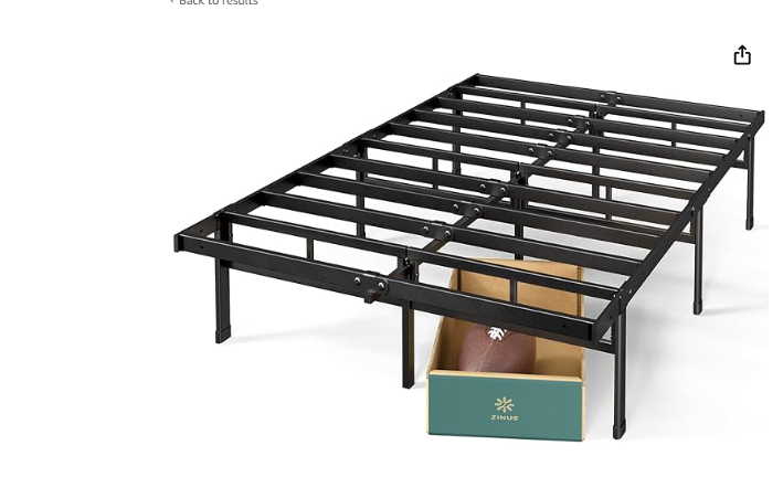 Zinus Justin 14 Inch Easy to Assemble Mattress Foundation, Steel Support, No Box Spring Needed, King